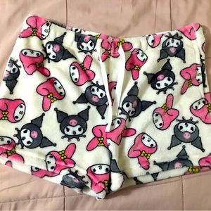 My melody Kuromi Plush Pj Shorts Large New